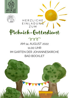 Informatives Plakat zur Veranstaltung Picknickgottesdienst