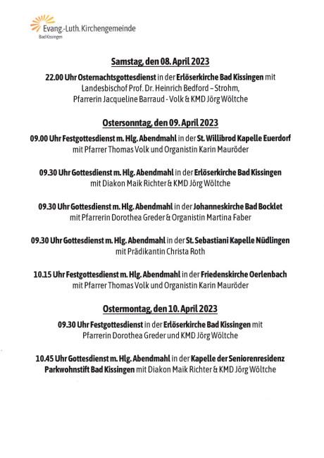 GD Plan Ostern